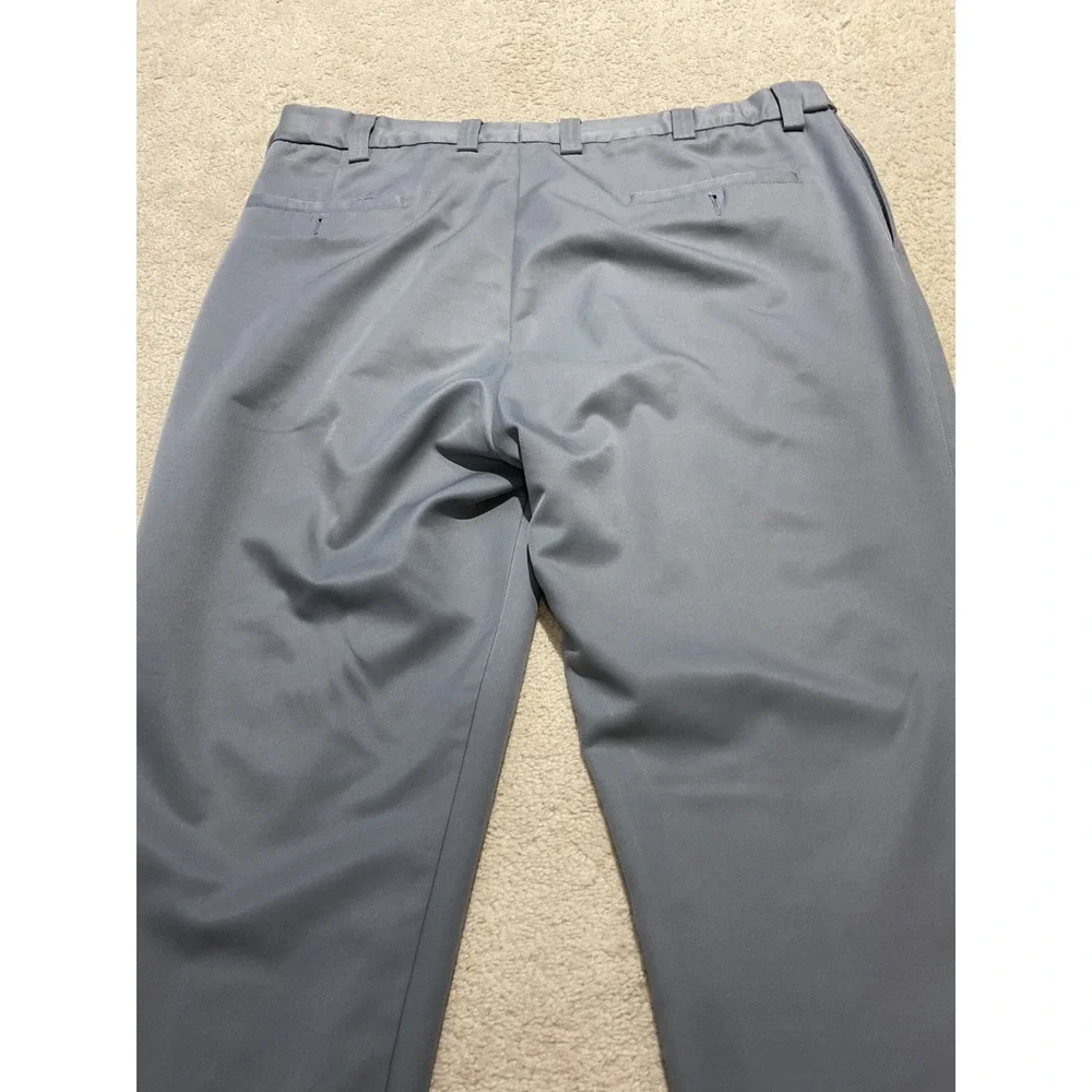 Oak Hill Men's Dress Pants 42x32 Gray Flat Front Business Casual Comfort Stretch